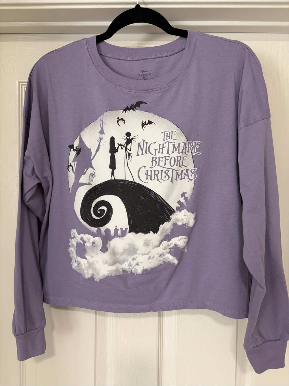 The Nightmare Before Christmas Women’s Lavender Graphic Long-Sleeve Top